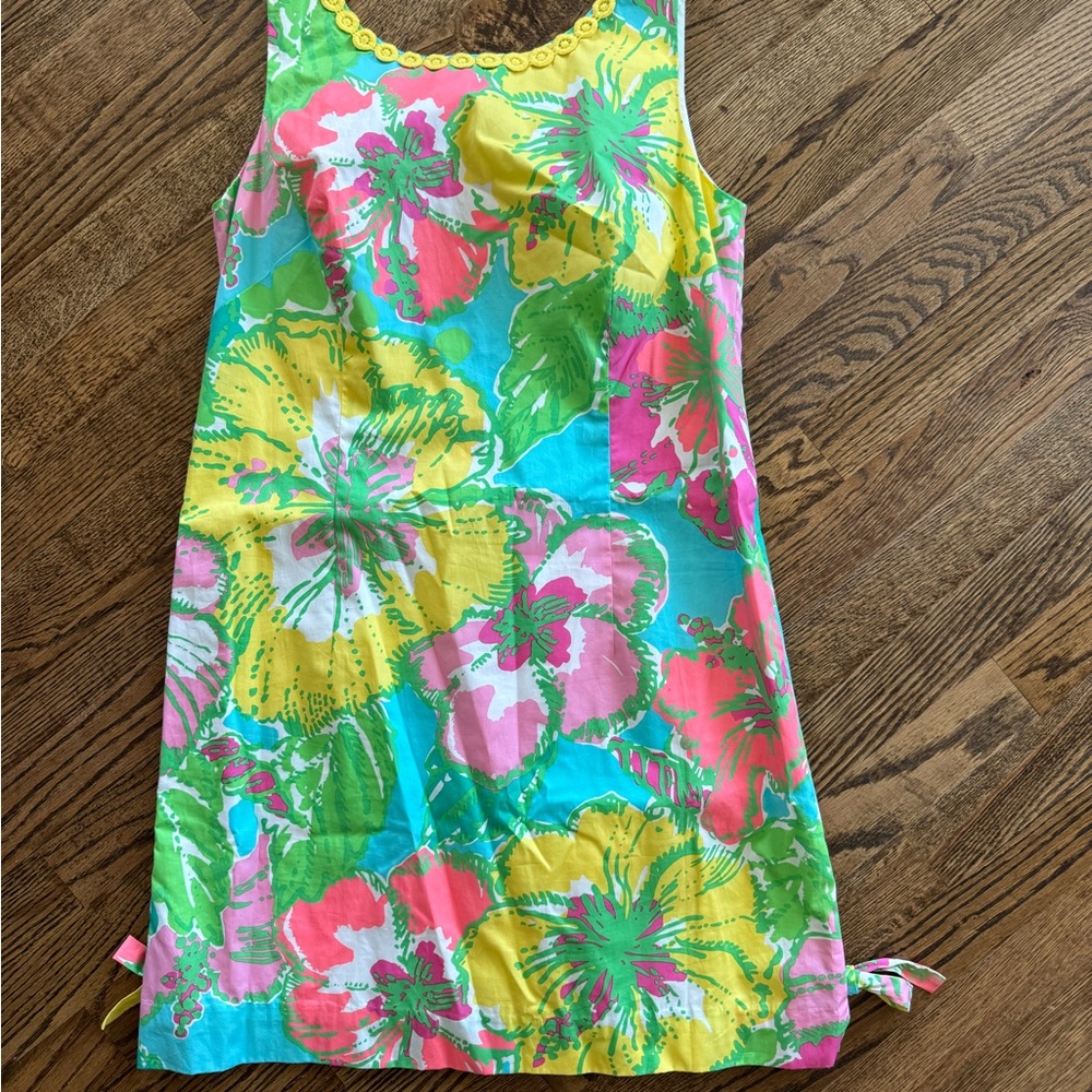 Lilly Pulitzer Shift Dress Size 8 Shorely Blue Big Flirt